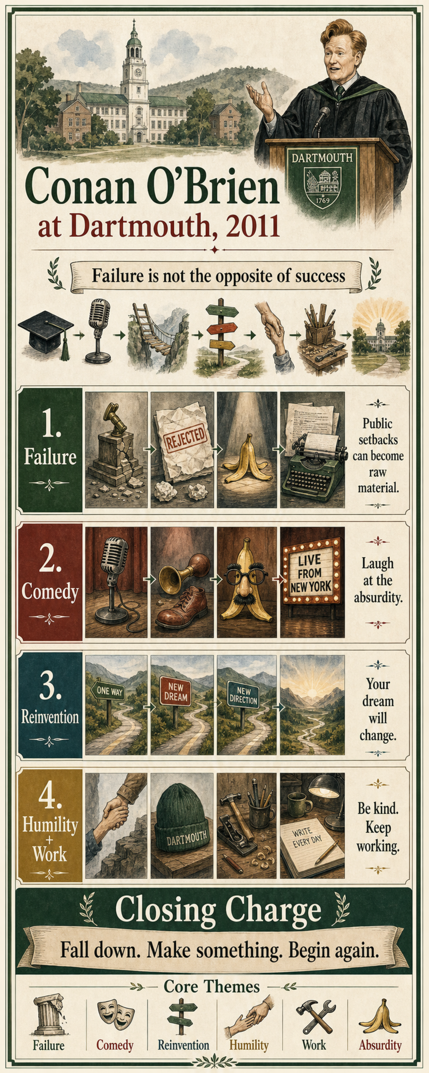 Conan O’Brien's 2011 Dartmouth College commencement address infographic