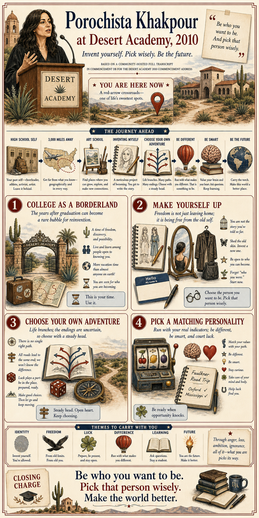 Porochista Khakpour's 2010 Desert Academy commencement address infographic