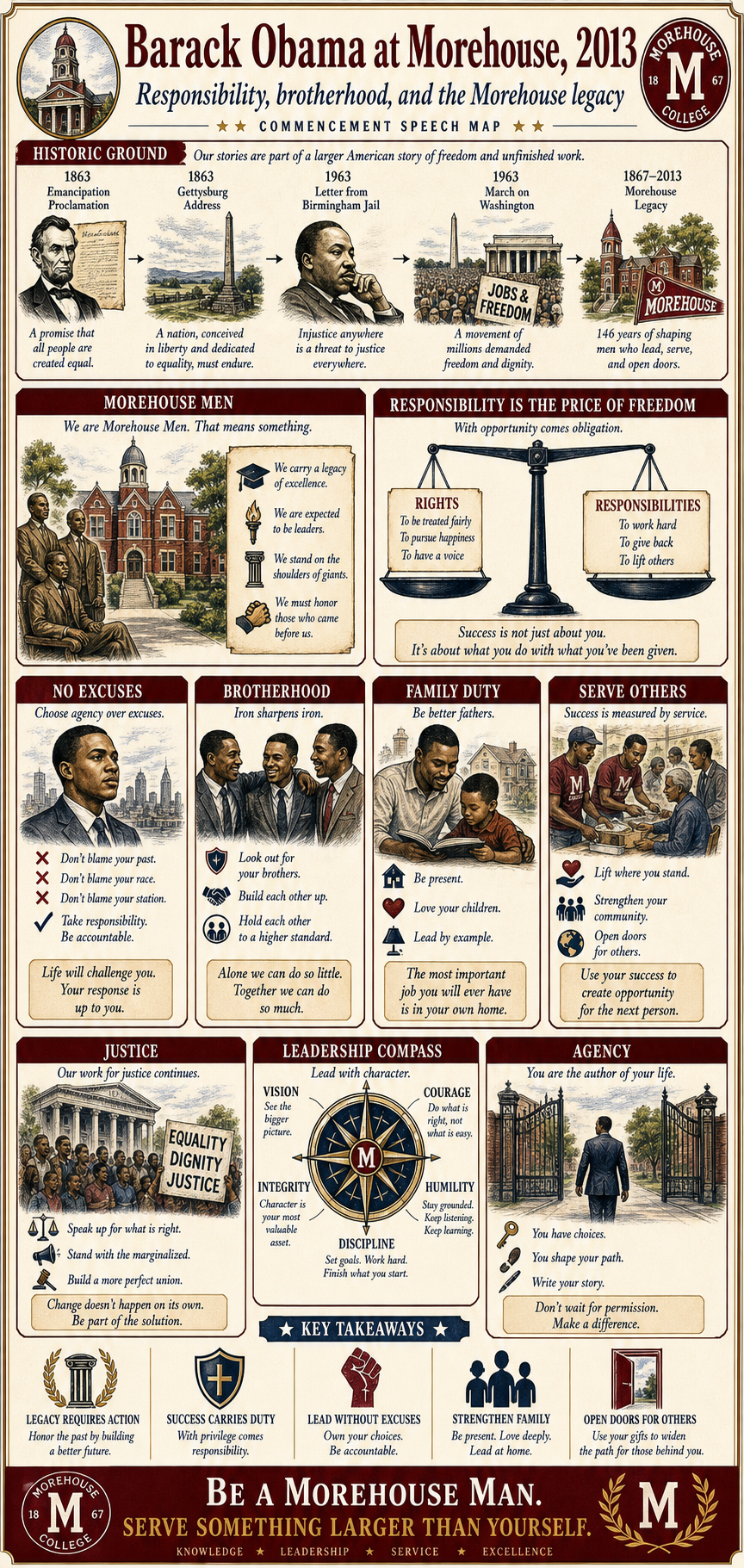 Barack Obama's 2013 Morehouse College commencement address infographic