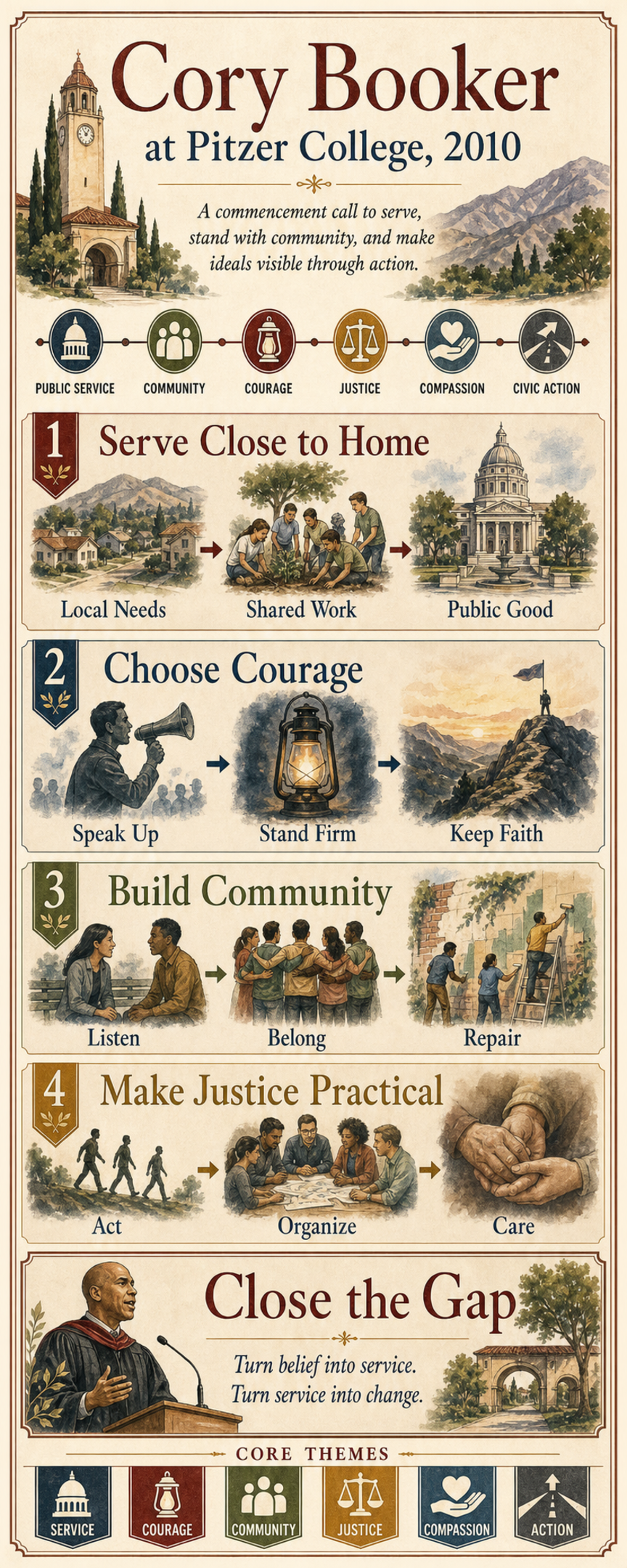 Cory Booker's 2010 Pitzer College commencement address infographic