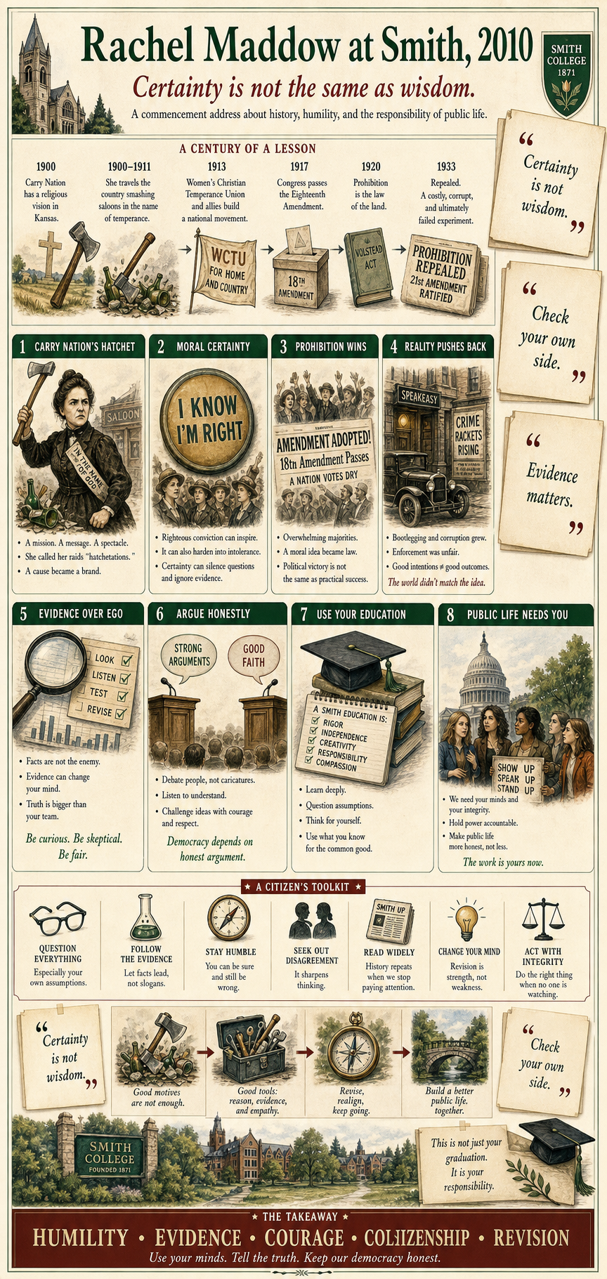 Rachel Maddow's 2010 Smith College commencement address infographic