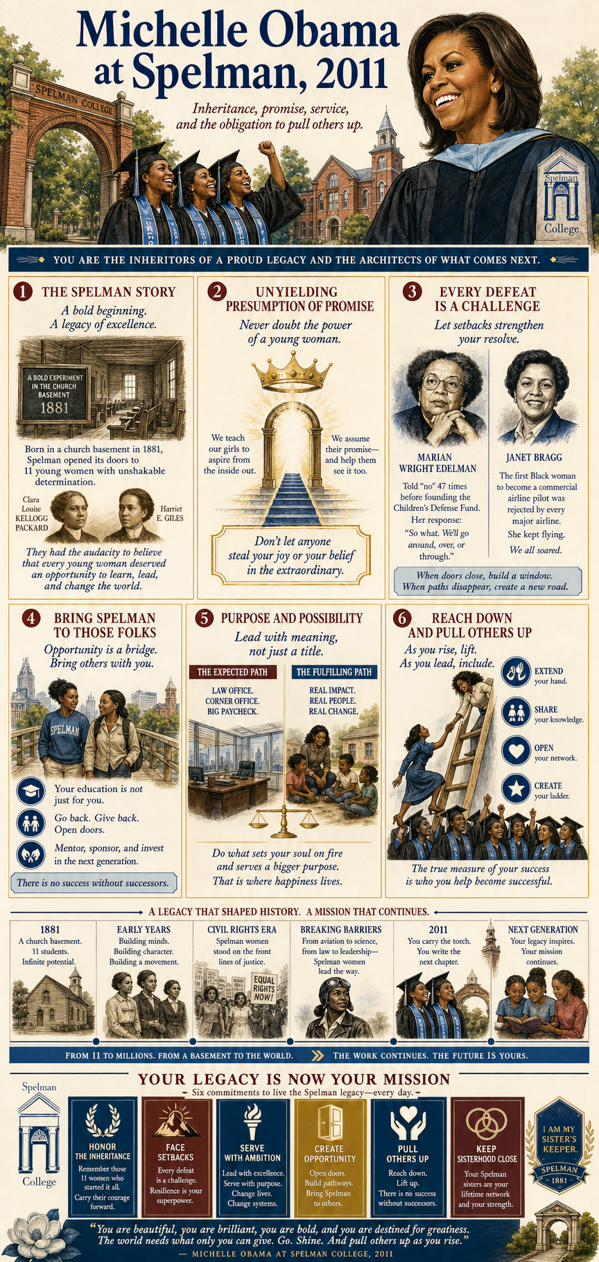 Michelle Obama's 2011 Spelman College commencement address infographic