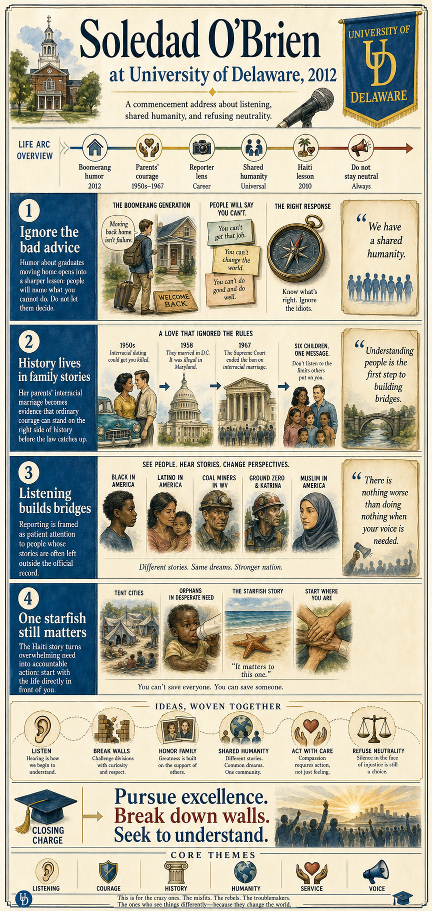 Soledad O’Brien's 2012 University of Delaware commencement address infographic