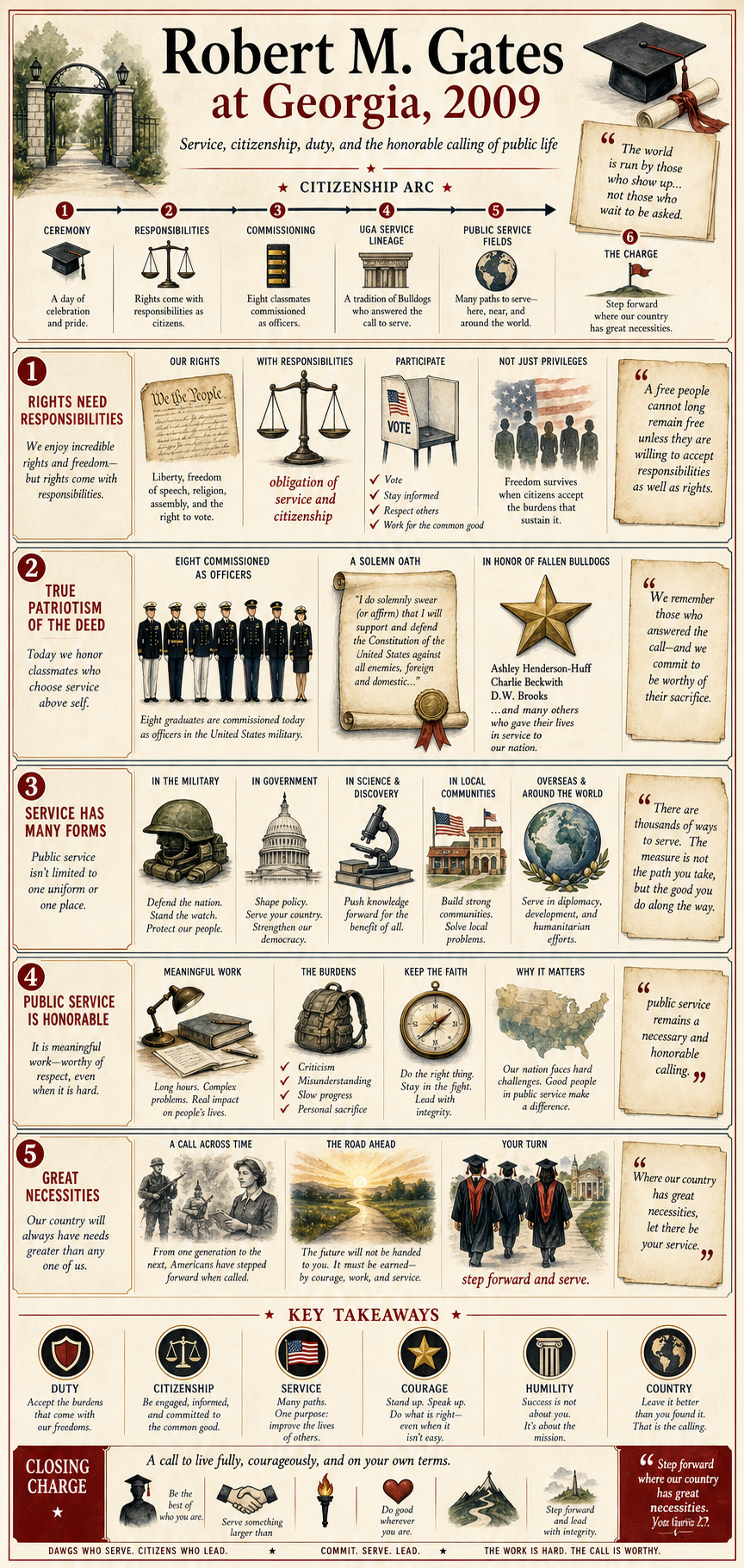 Robert M. Gates's 2009 University of Georgia commencement address infographic