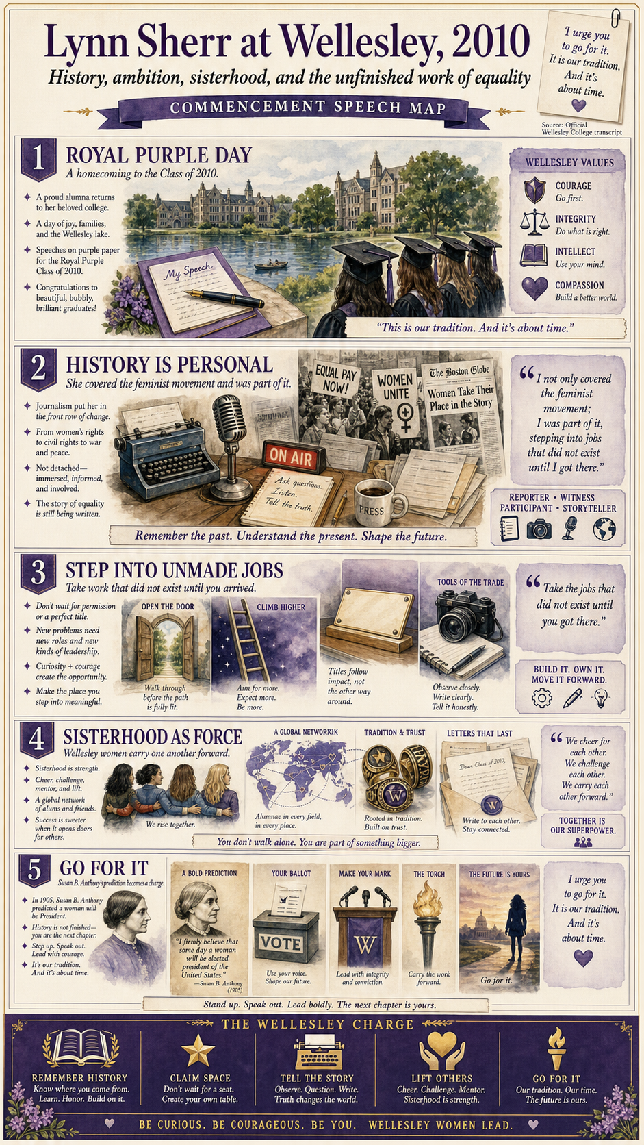 Lynn Sherr's 2010 Wellesley College commencement address infographic